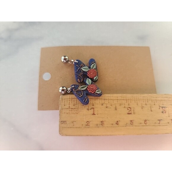 Polymer Clay Floral Dangling Earrings New - Picture 8 of 10